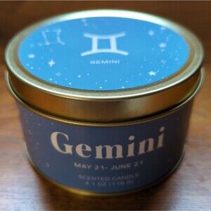 NWT Gemini Jasmine and Bamboo Scented Zodiac Candle May June Birthday Horoscope